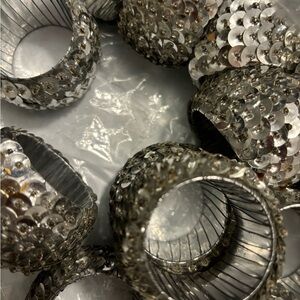 Silver Sequin Napkin Rings